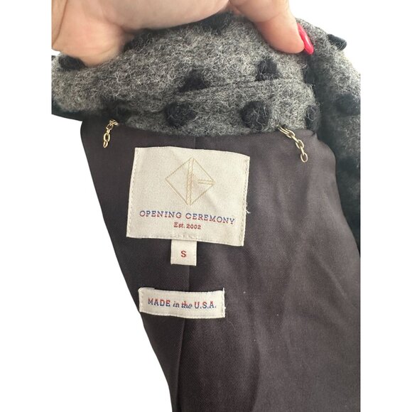 OPENING CEREMONY Gray Polka Dot Wool Blend Jacket Size Small - Picture 5 of 7